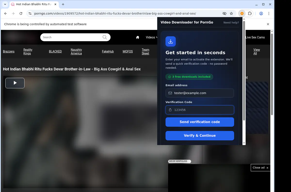 Porngo Video Downloader browser extension screenshot 4